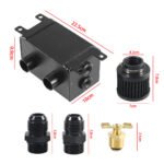 1200ml 1.2L Twin Baffle Dual Filter Engine Oil Catch Can Tank Reservoir AN10 (Polished) - Ảnh 2