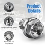 ⁦M12.1-1.25 x 15mm Oil Drain Plug Oversize Piggyback, Stainless Steel Self Tapping Oil Pan Thread Repair Kit with O-Ring⁩ - الصورة ⁦5⁩