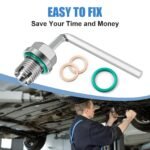 ⁦M12.1-1.25 x 15mm Oil Drain Plug Oversize Piggyback, Stainless Steel Self Tapping Oil Pan Thread Repair Kit with O-Ring⁩ - الصورة ⁦8⁩