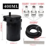 Upgraded Baffled Oil Catch Can with Breather Filter Kit Aluminum Oil Reservoir Tank with 3/8" Strengthened NBR Fuel Line - Billede 2