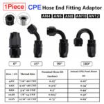 2PCS AN4/AN6/AN8/AN10/AN12 Swivel Hose End Fitting Adapter For Oil/Fuel/Gas Hose Line – Vaizdas 4
