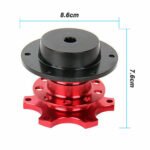 Universal Sports Steering Wheel Quick Release Snap Off Boss Kit Hub Adapter Red - Сурет 2