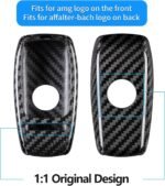T-carbon Real Carbon Fiber Key Fob Cover Compatible with Mercedes Benz. – Vaizdas 6