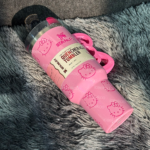 40oz Pink Bow-shaped handle Kitty Tumbler – Vaizdas 6
