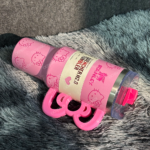 40oz Pink Bow-shaped handle Kitty Tumbler – Vaizdas 7